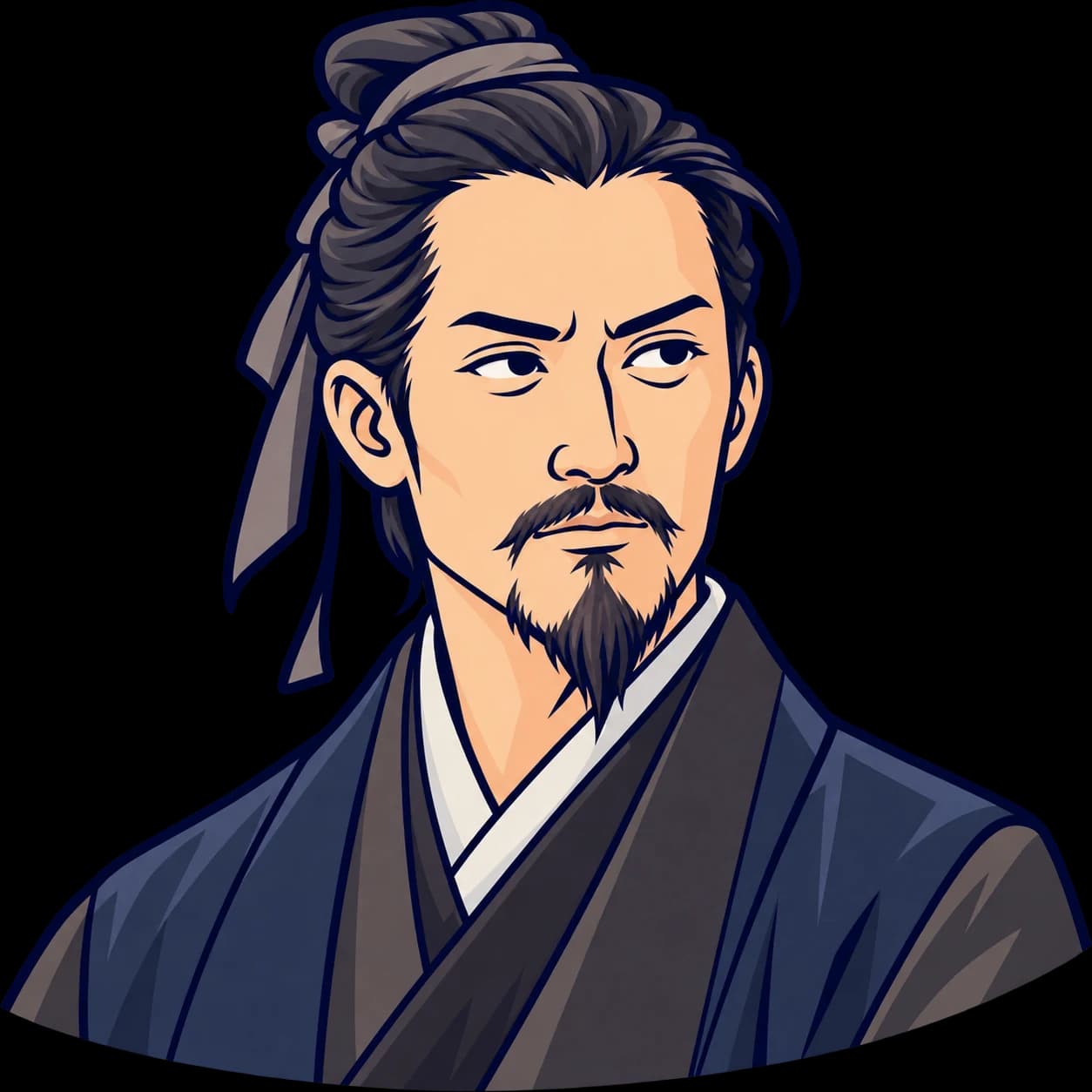 hanfeiziを描いたフラットなイラスト肖像