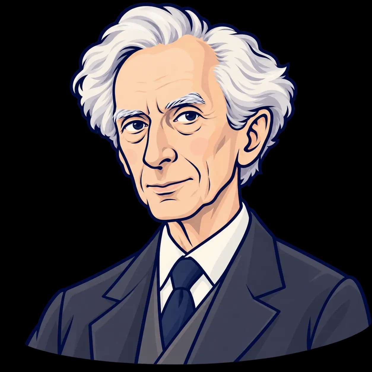 russellを描いたフラットなイラスト肖像