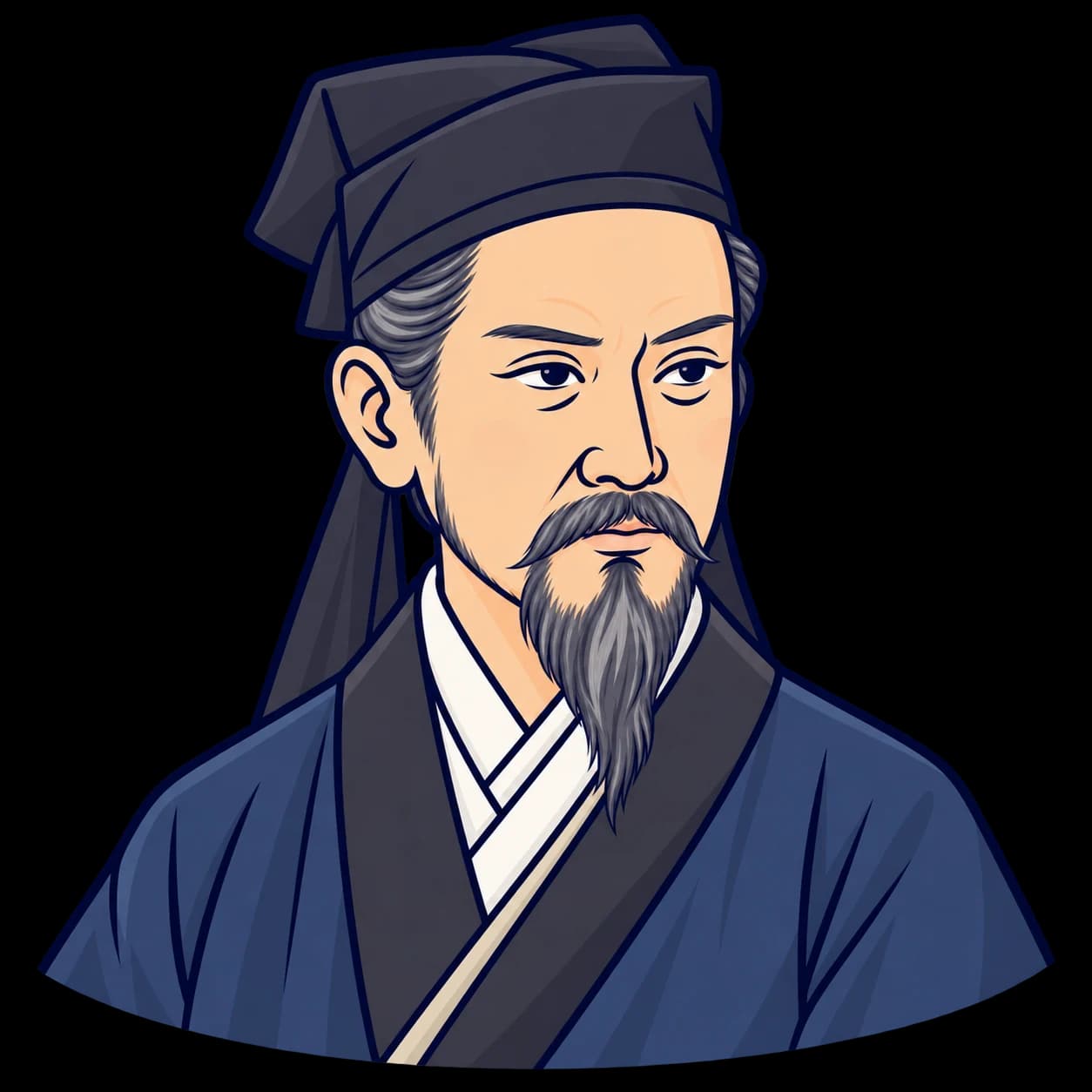 zhuxiを描いたフラットなイラスト肖像