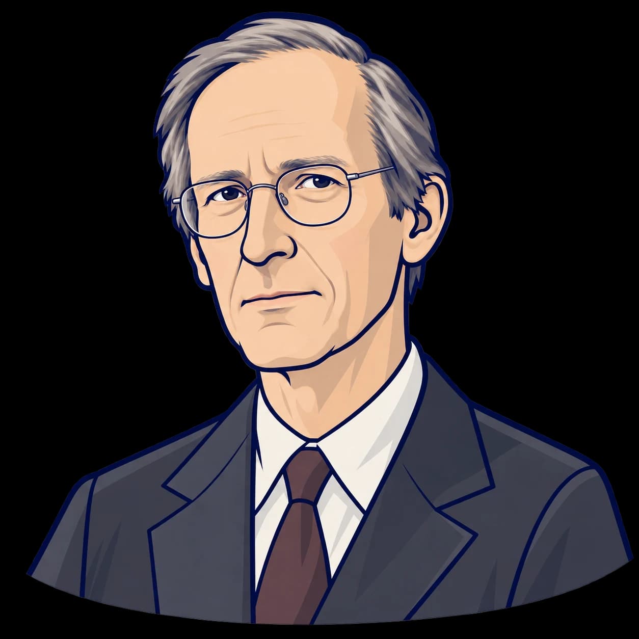 rawlsを描いたフラットなイラスト肖像